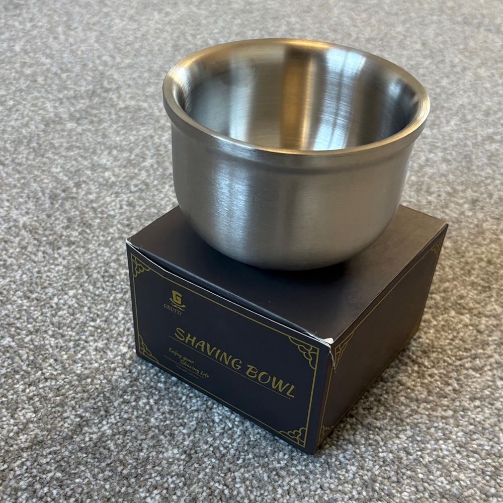 🎁 NEW Grutti Rust Free Stainless Steel Shaving Bowl - 4.13 in, 10.5 cm